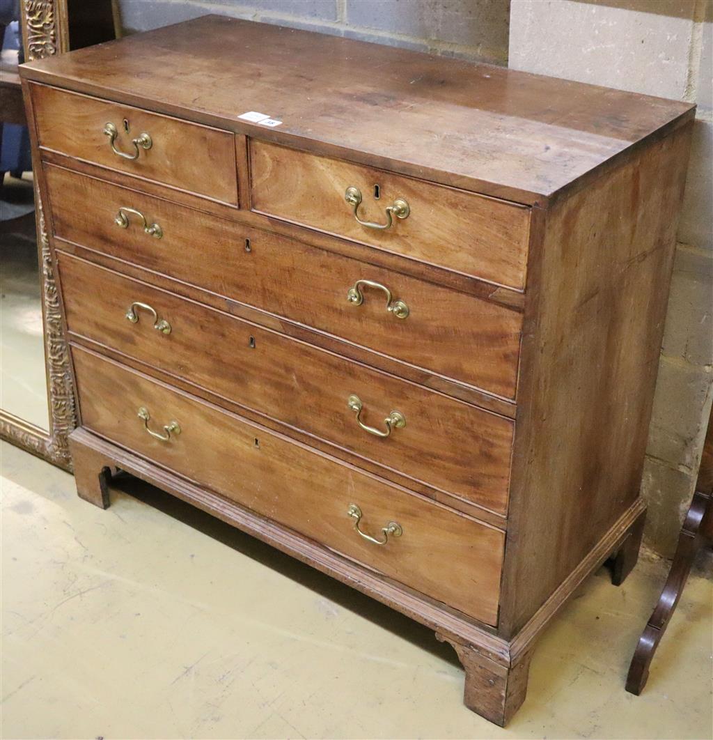 A late George III mahogany chest of drawers, width 106cm, depth 49cm, height 94cm